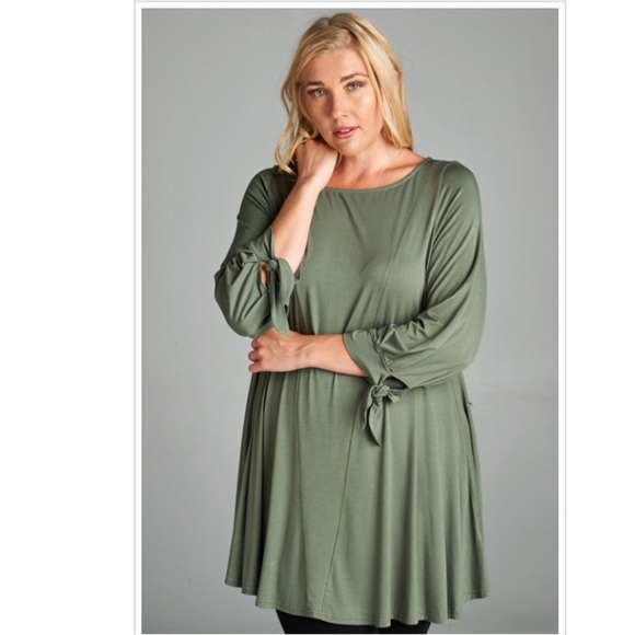 Plus Size Extra Soft Long Sleeve with Wrist Ties - Picture 1 of 2